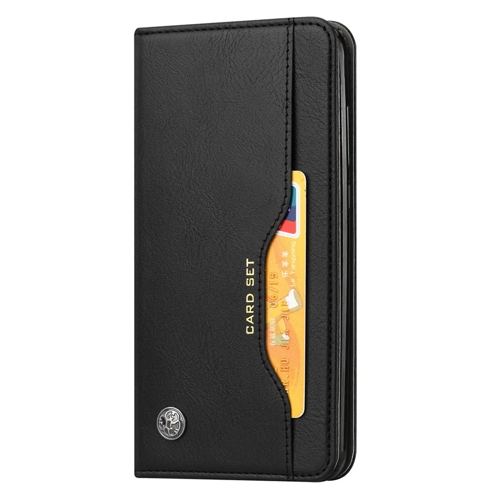 For Samsung Galaxy A33 5G Auto-absorbed Shockproof Flip Wallet Stand Design Leather Protective Phone Cover - Black - 2
