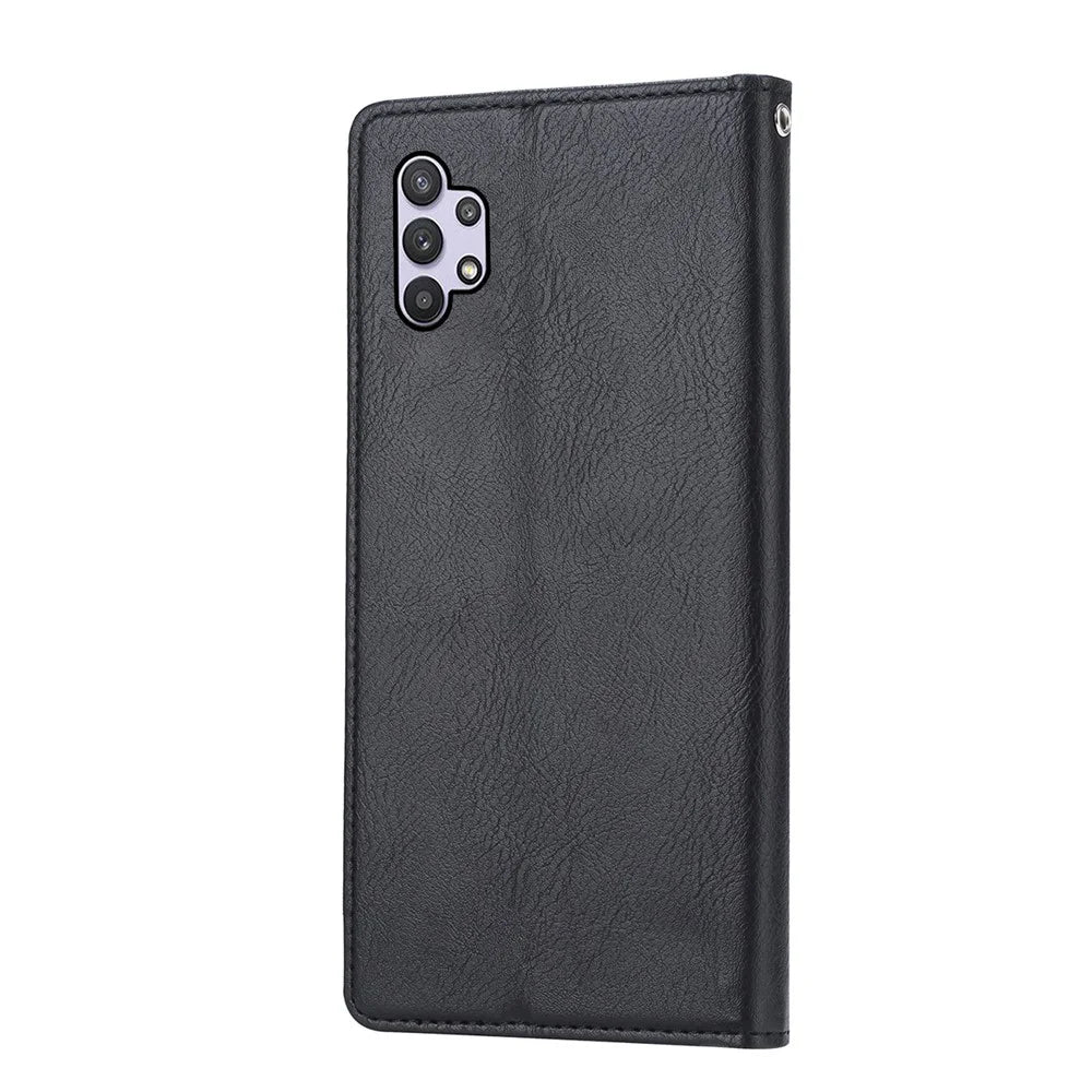 For Samsung Galaxy A33 5G Auto-absorbed Shockproof Flip Wallet Stand Design Leather Protective Phone Cover - Black - 3