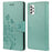 For Samsung Galaxy A53 5G Butterfly Flower Imprinted Leather Stand Wallet Cover Phone Case - Green - 1