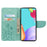 For Samsung Galaxy A53 5G Butterfly Flower Imprinted Leather Stand Wallet Cover Phone Case - Green - 6