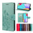 For Samsung Galaxy A53 5G Butterfly Flower Imprinted Leather Stand Wallet Cover Phone Case - Green - 7