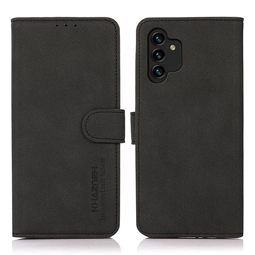 KHAZNEH for Samsung Galaxy A13 4G Full Body Protection Wallet Phone Case PU Leather + TPU Phone Case Wallet Shell with Foldable Stand - Black - 1
