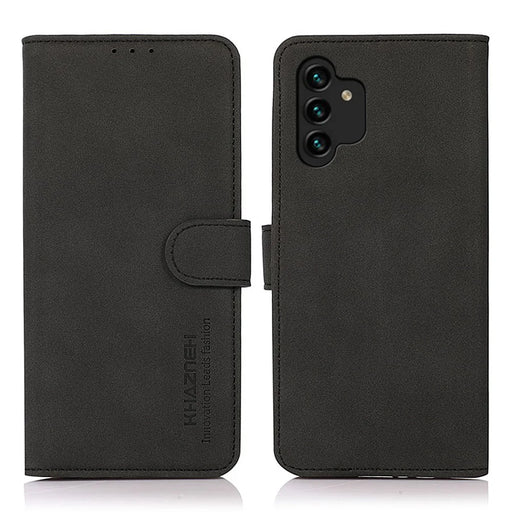 KHAZNEH for Samsung Galaxy A13 4G Full Body Protection Wallet Phone Case PU Leather + TPU Phone Case Wallet Shell with Foldable Stand - Black - 1