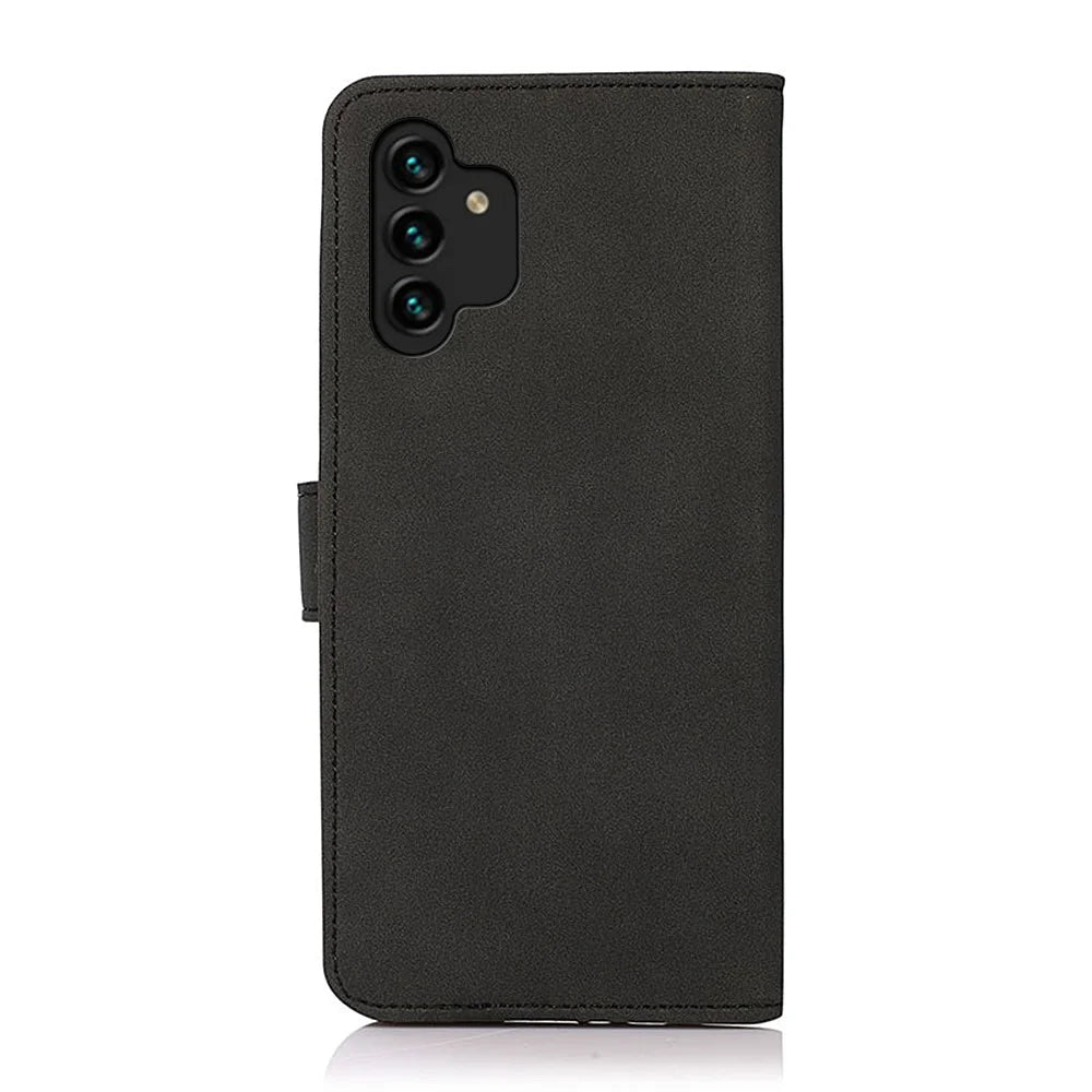 KHAZNEH for Samsung Galaxy A13 4G Full Body Protection Wallet Phone Case PU Leather + TPU Phone Case Wallet Shell with Foldable Stand - Black - 3
