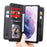 For Samsung Galaxy S22 5G Leather Case with 10 Card Holder Phone Cover Stand - Black - 1