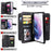 For Samsung Galaxy S22 5G Leather Case with 10 Card Holder Phone Cover Stand - Black - 2