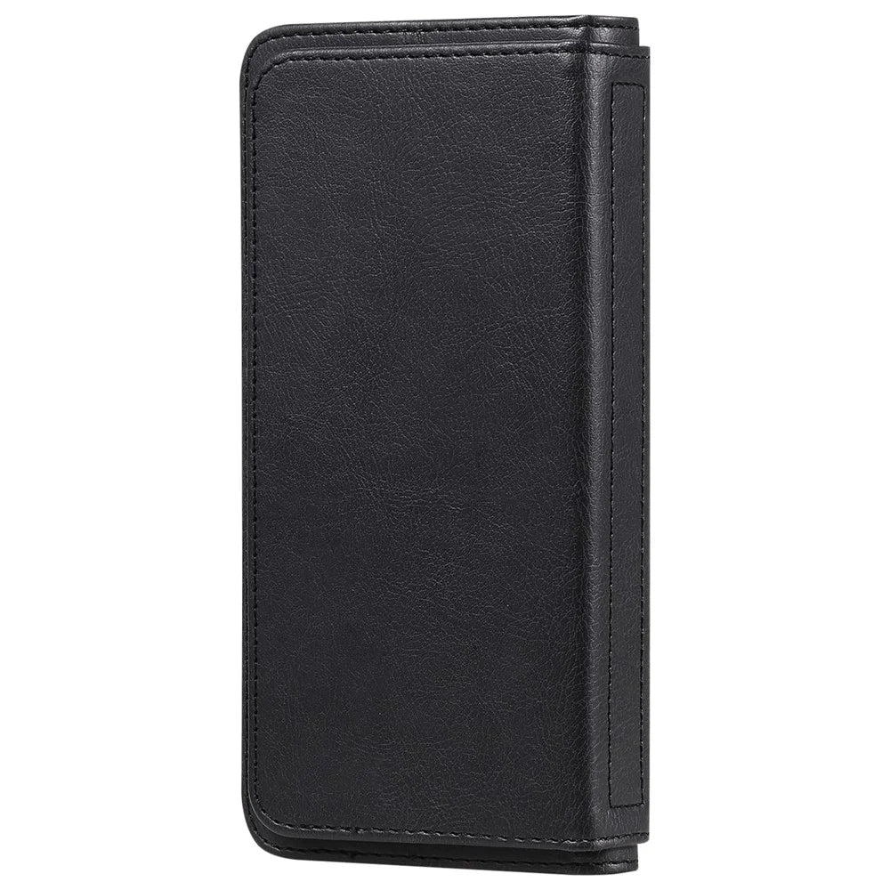 For Samsung Galaxy Z Fold3 5G Leather Case with 10 Card Holder Phone Cover Stand - Black - 7