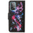 Pattern Printing Flip Wallet Case Cross Texture PU Leather Stand Protective Shell with Strap for Samsung Galaxy A53 5G - Fluorescent Butterflies - 3