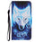 Pattern Printing Cross Texture Leather Wallet Cover Stand Magnetic Flip Case with Strap for Samsung Galaxy A33 5G -  Rose and Wolf - 2