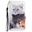 Cross Texture PU Leather Wallet Case Pattern Printing Stand Magnetic Flip Cover with Strap for Samsung Galaxy A33 5G - Three Cats - 2