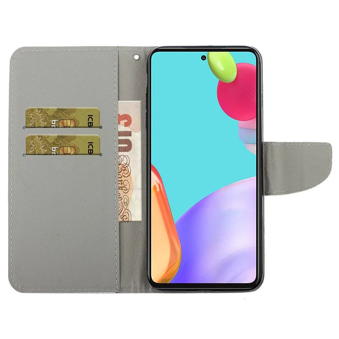 Pattern Printing PU Leather Wallet Case Cross Texture Stand Flip Cover with Strap for Samsung Galaxy A33 5G - Daisies - 5