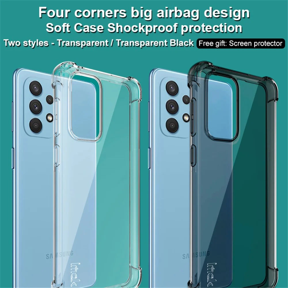 IMAK Enhanced Four Corners Transparent TPU Phone Case with Screen Protector for Samsung Galaxy A33 5G - Transparent - 7