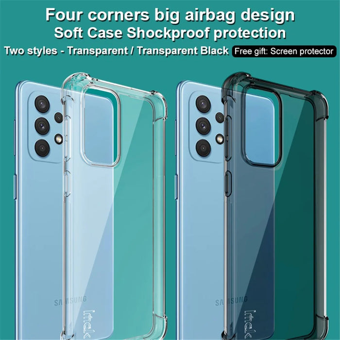IMAK Enhanced Four Corners Transparent TPU Phone Case with Screen Protector for Samsung Galaxy A33 5G - Transparent - 7