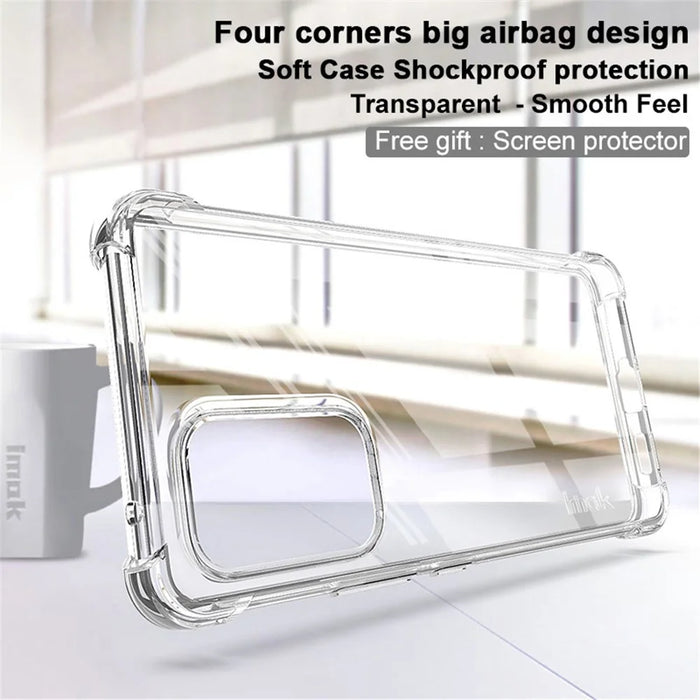 IMAK for Samsung Galaxy A53 5G Enhanced Four Corners Anti-fall TPU Phone Case Cover with Screen Protector - Transparent - 2