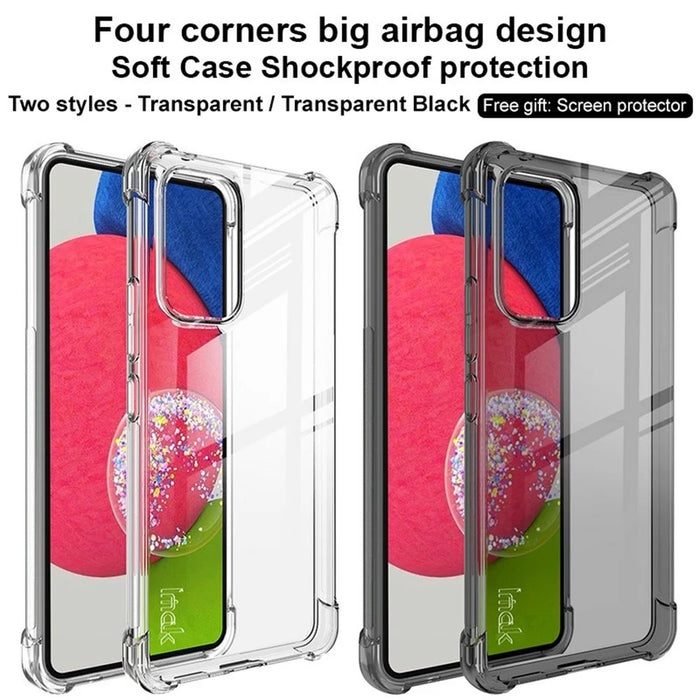 IMAK for Samsung Galaxy A53 5G Enhanced Four Corners Anti-fall TPU Phone Case Cover with Screen Protector - Transparent - 7
