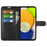 For Samsung Galaxy A03 (164.2mm) Litchi Texture Soft Inner TPU Case + PU Leather Cover with Wallet Stand - Black - 4
