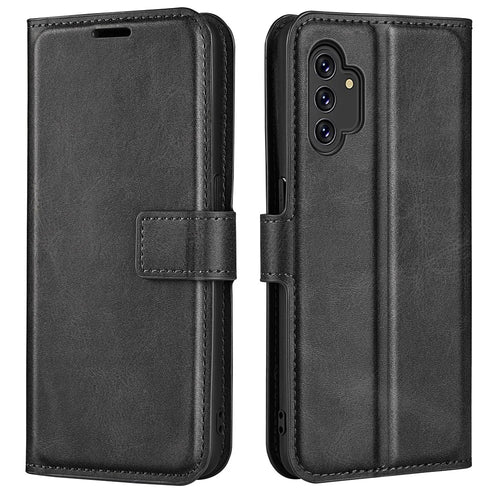 For Samsung Galaxy A13 4G Wallet Foldable Stand Design Scratch-resistant Leather Case Phone Cover - Black - 1