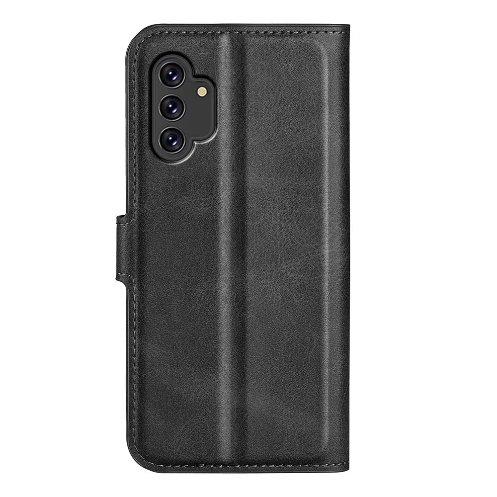 For Samsung Galaxy A13 4G Wallet Foldable Stand Design Scratch-resistant Leather Case Phone Cover - Black - 3