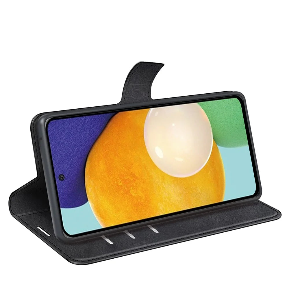 For Samsung Galaxy A13 4G Wallet Foldable Stand Design Scratch-resistant Leather Case Phone Cover - Black - 5