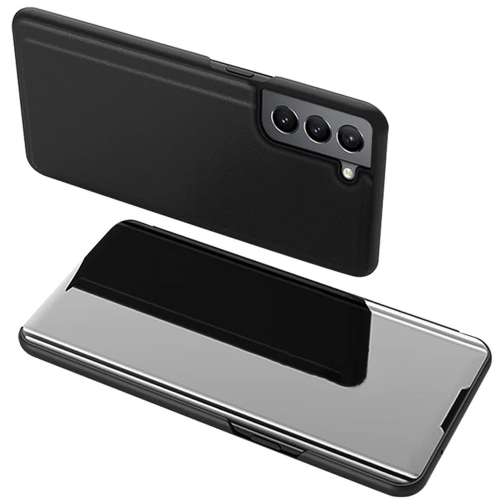For Samsung Galaxy S22 5G Flip Leather Cover with Stand Full Body Protective Phone Case - Black - 1