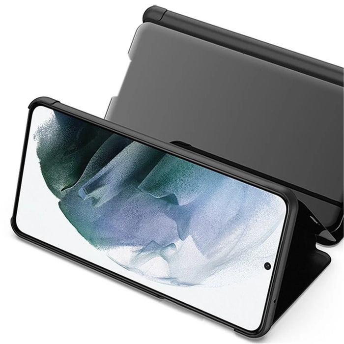 For Samsung Galaxy S22+ 5G Flip Leather Cover with Stand Full Body Protective Phone Case - Black - 2