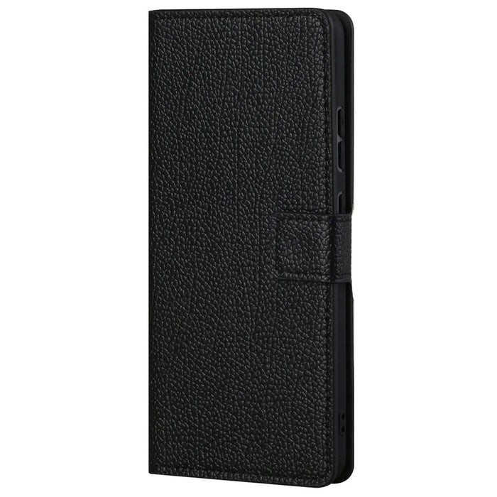 For Samsung Galaxy A13 4G Litchi Texture Full Protection PU Leather Wallet Stand Phone Case Shell - Black - 2