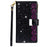 Drop-proof Laser Workmanship Starry Style Zipper Wallet Stand Leather Phone Case with Strap for Samsung Galaxy A53 5G - Black - 2