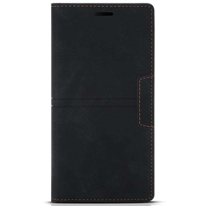 PU Leather + TPU Wallet Stand Case Magnetic Auto-absorbed Phone Cover for Samsung Galaxy A33 5G - Black - 2