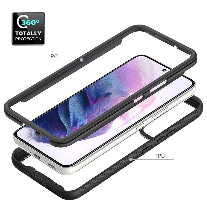 Anti-drop TPU + PC + Acrylic Hybrid Case Phone Cover for Samsung Galaxy S22 5G - Black - 5