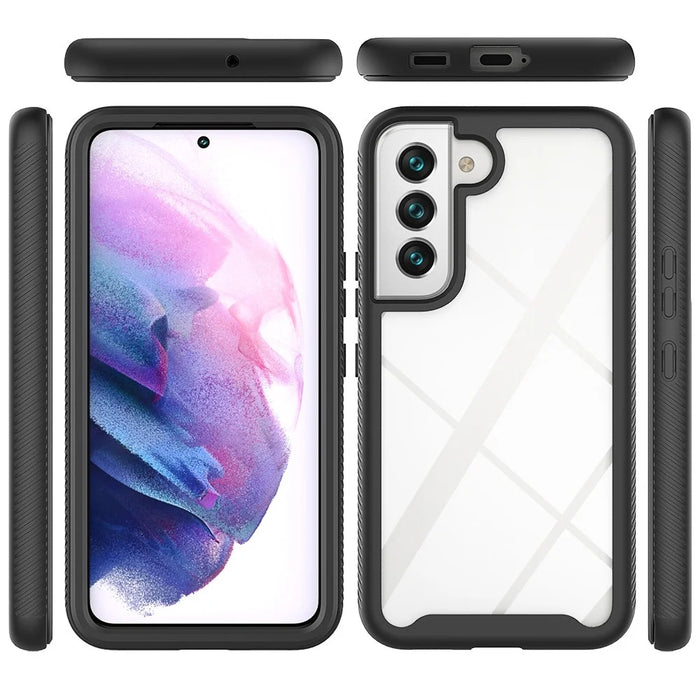 Anti-drop TPU + PC + Acrylic Hybrid Case Phone Cover for Samsung Galaxy S22 5G - Black - 7
