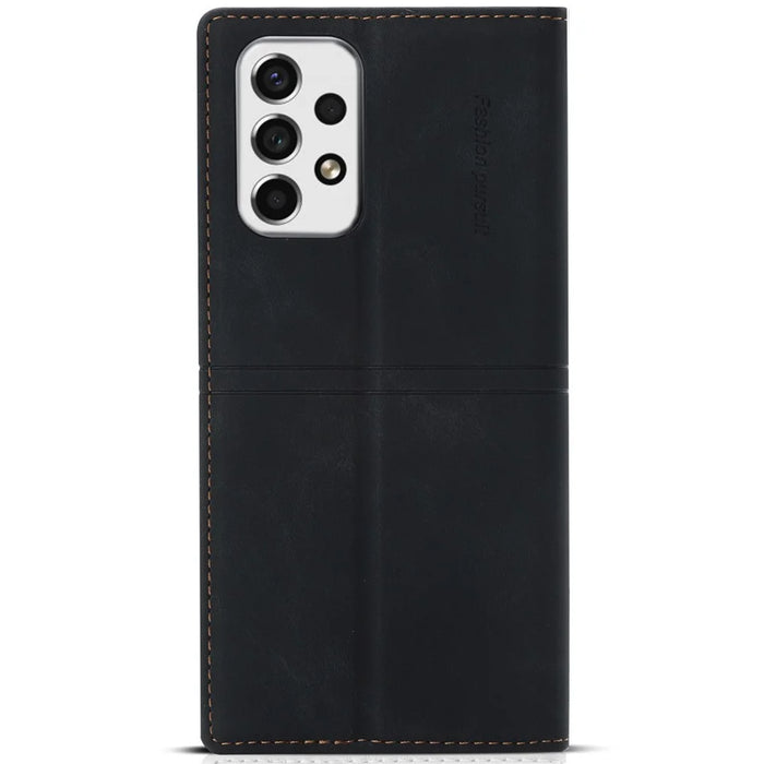 Auto-absorbed Magnetic PU Leather Case Wallet Stand Phone Cover for Samsung Galaxy A53 5G - Black - 3