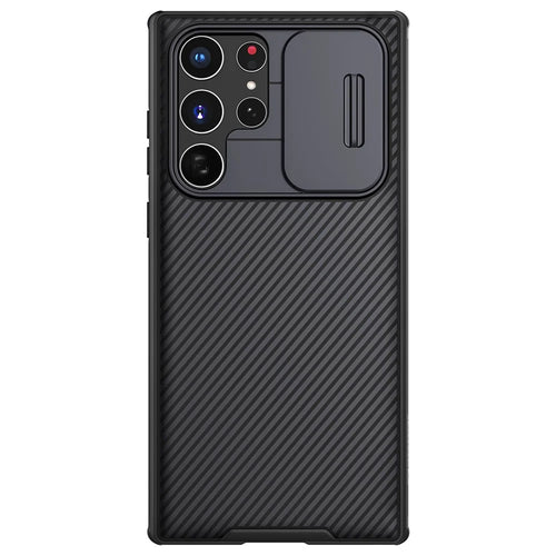NILLKIN CamShield Pro Series for Samsung Galaxy S22 Ultra 5G Shockproof Hybrid Hard PC Soft TPU Back Case with Slide Camera Cover - Black - 1