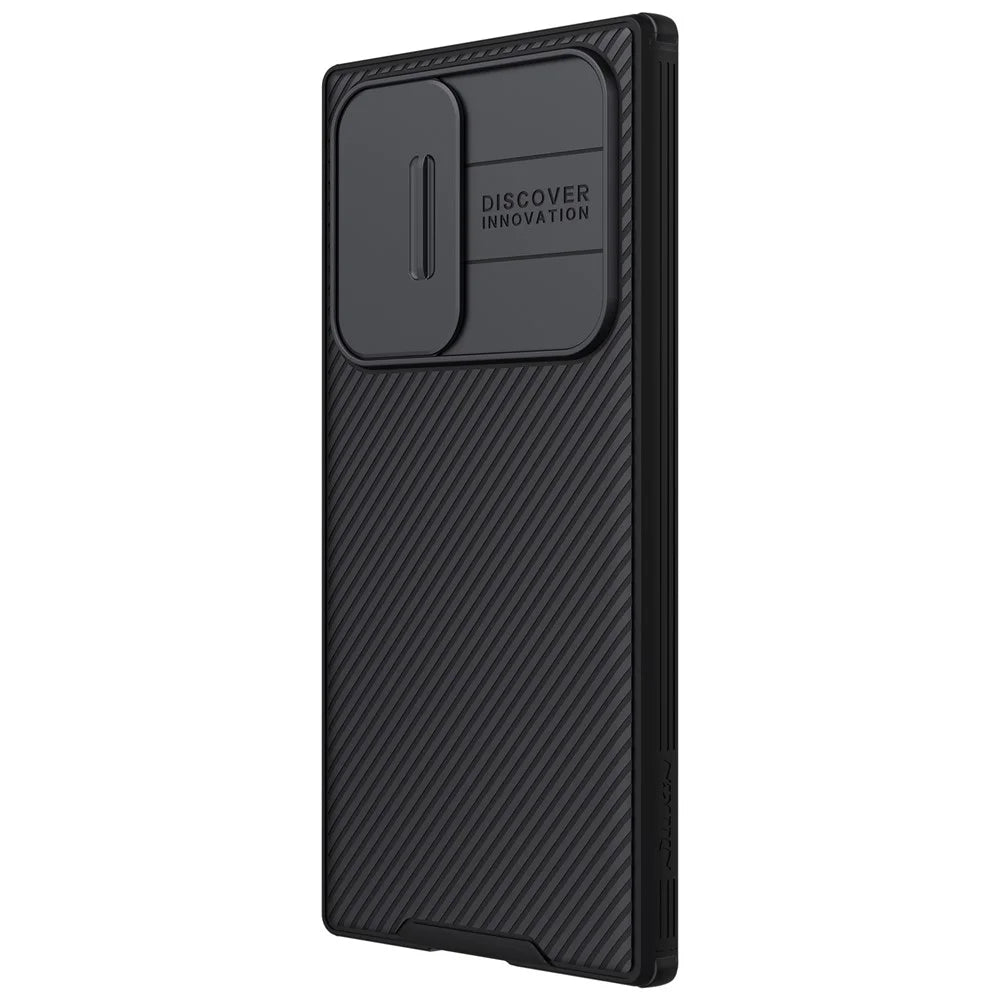 NILLKIN CamShield Pro Series for Samsung Galaxy S22 Ultra 5G Shockproof Hybrid Hard PC Soft TPU Back Case with Slide Camera Cover - Black - 5