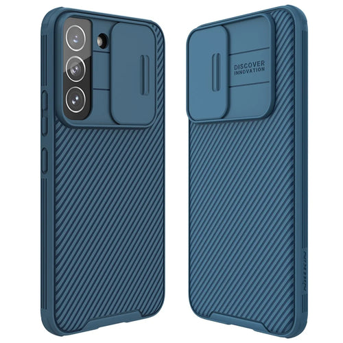 NILLKIN CamShield Pro for Samsung Galaxy S22+ 5G Protective PC+TPU Hybrid Phone Cover Case with Camera Protection Cover - Blue - 1