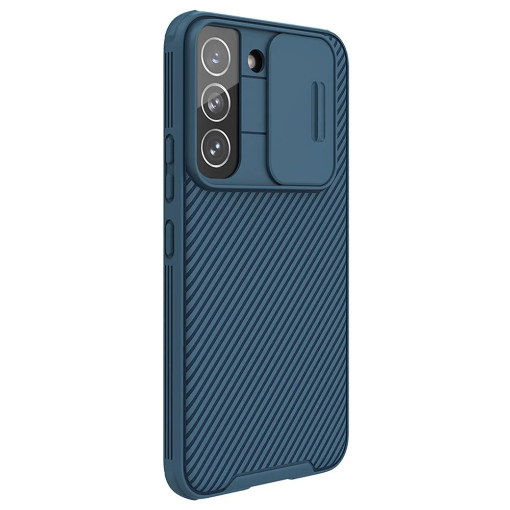 NILLKIN CamShield Pro for Samsung Galaxy S22+ 5G Protective PC+TPU Hybrid Phone Cover Case with Camera Protection Cover - Blue - 4