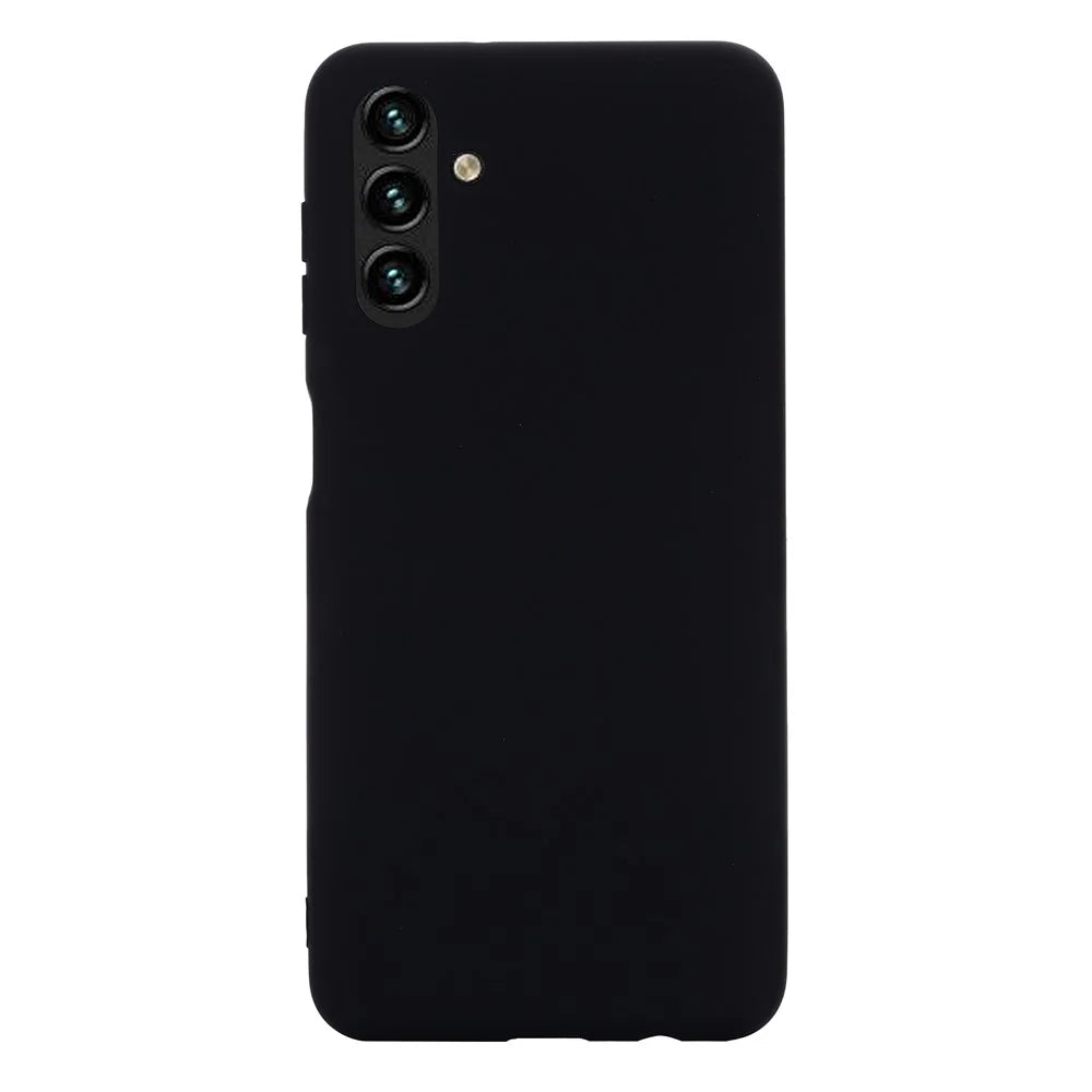 Soft Liquid Silicone Anti-drop Phone Case Cover with Wrist Strap for Samsung Galaxy A13 5G / A04s 4G (164.7mm) - Black - 2
