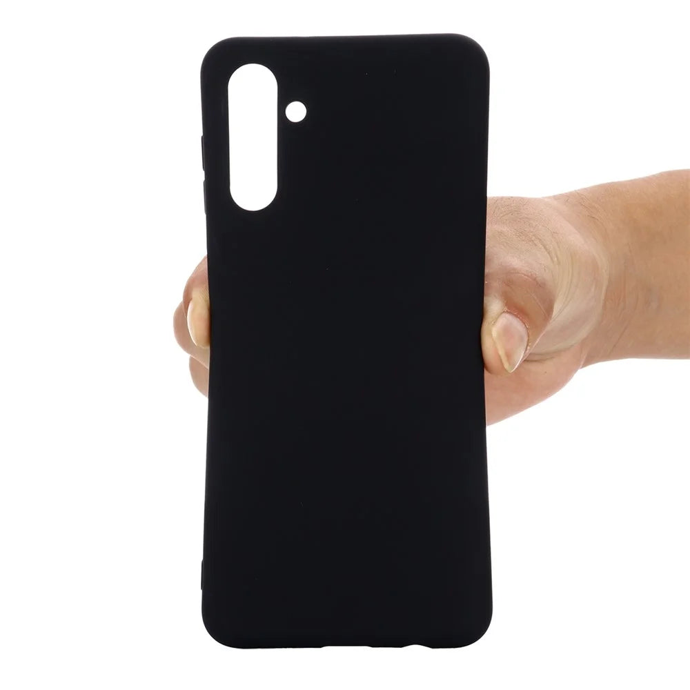 Soft Liquid Silicone Anti-drop Phone Case Cover with Wrist Strap for Samsung Galaxy A13 5G / A04s 4G (164.7mm) - Black - 3