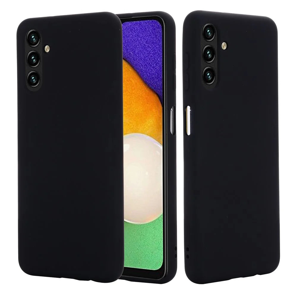 Soft Liquid Silicone Anti-drop Phone Case Cover with Wrist Strap for Samsung Galaxy A13 5G / A04s 4G (164.7mm) - Black - 7