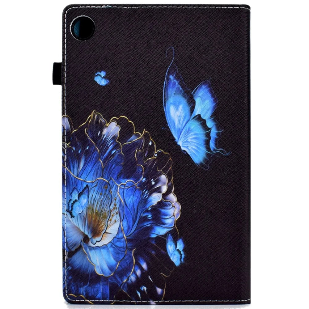 For Samsung Galaxy Tab A8 10.5 (2021) Pattern Printing Case Card Slots PU Leather Stand Folio Cover - Butterfly and Flower - 3