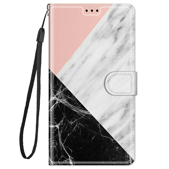 Pattern Printing Leather Flip Case Card Holder Magnet Folio Stand Shockproof TPU Inner Cover with Strap for Samsung Galaxy A53 5G - C07 Three Colors - 2