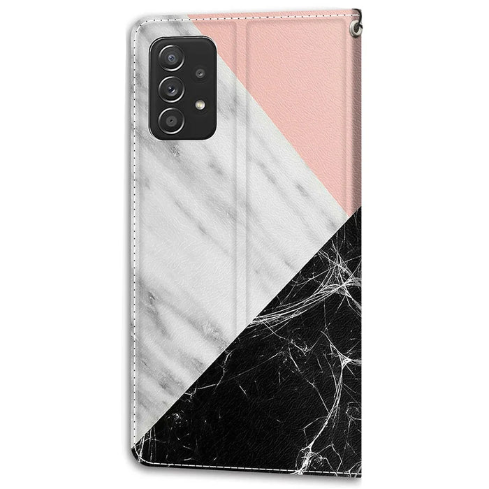 Pattern Printing Leather Flip Case Card Holder Magnet Folio Stand Shockproof TPU Inner Cover with Strap for Samsung Galaxy A53 5G - C07 Three Colors - 3