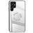 TPU Frame + PC Back Mirror Surface Ring Kickstand Design Protective Hybrid Cases for Samsung Galaxy S22 Ultra 5G - Silver - 1