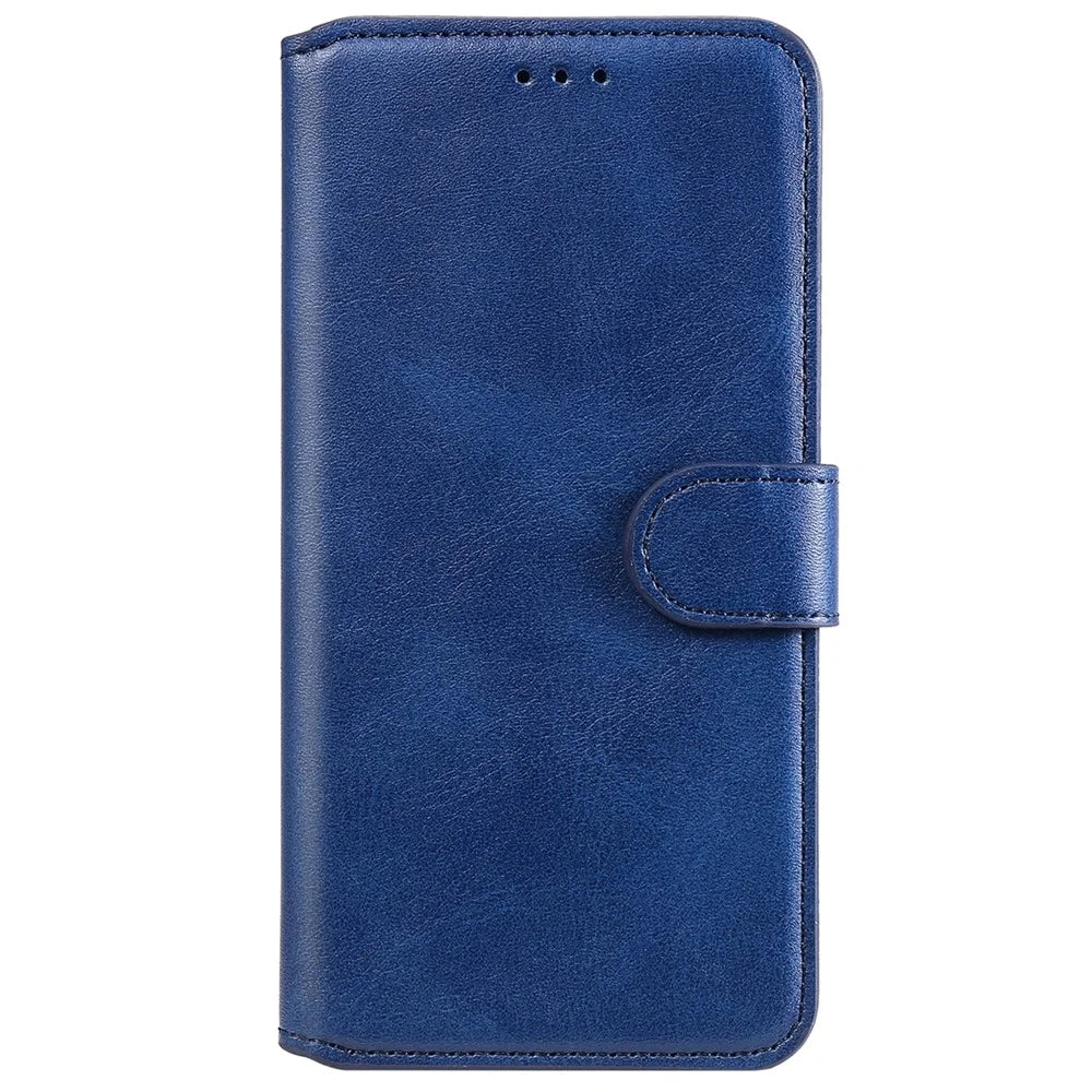 Solid Color Textured Leather Cover + Inner TPU Phone Case Stand Wallet Design Cellphone Cover for Samsung Galaxy A53 5G - Blue - 2