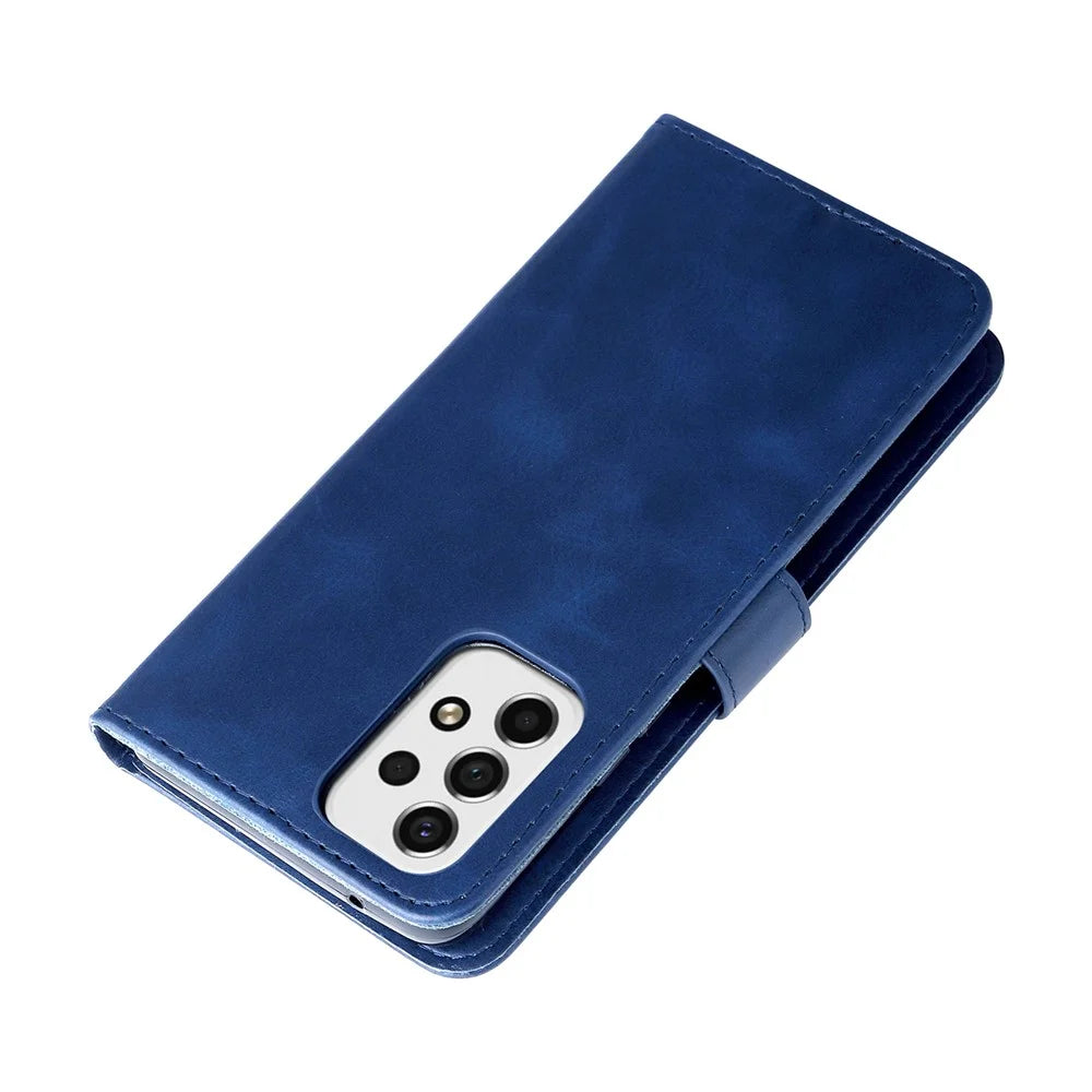 Multi-function Stand Wallet PU Leather Cover Zipper Pocket Phone Case Shell for Samsung Galaxy A53 5G - Blue - 7