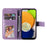 For Samsung Galaxy A03 (166.5mm) Case Floral Pattern PU Leather Wallet Stand Phone Cover - Purple - 4