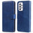 Solid Color Stand Wallet Design Textured Leather Cover + Inner TPU Phone Case for Samsung Galaxy A33 5G - Blue - 1