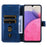Solid Color Stand Wallet Design Textured Leather Cover + Inner TPU Phone Case for Samsung Galaxy A33 5G - Blue - 6