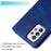 Solid Color Stand Wallet Design Textured Leather Cover + Inner TPU Phone Case for Samsung Galaxy A33 5G - Blue - 7