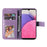 For Samsung Galaxy A33 5G Case Floral Pattern PU Leather Wallet Stand Phone Cover - Purple - 5