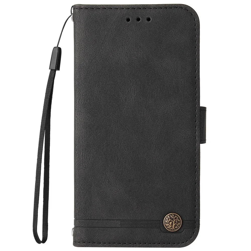 For Samsung Galaxy A03 (164.2mm) Leather Wallet Cases Skin Touch Phone Cover Stand with Strap - Black - 2